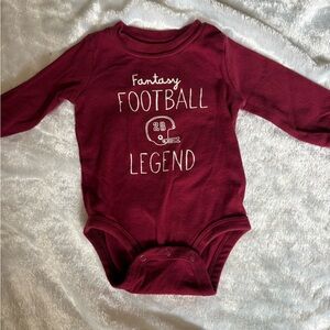 Carter's Burgundy 'Fantasy Football Legend' Long-Sleeve One-Piece